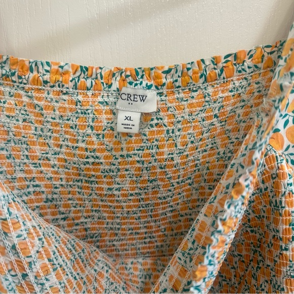 J Crew Peach Print Dress XL EUC - Picture 3 of 9